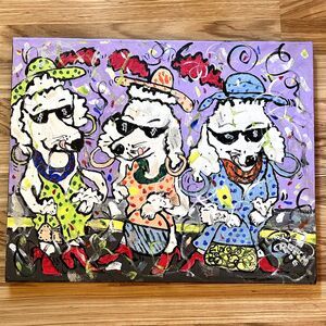 Artist Mike Creech - Folk Pop Art Poodle Painting on Canvas Lexington Kentucky